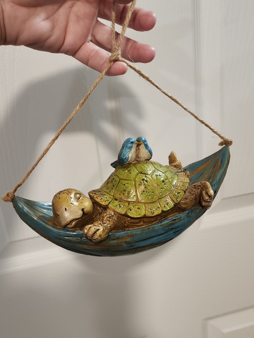 Whimsical Turtle Hanging Ornament - Green & Blue